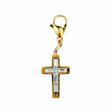 Load image into Gallery viewer, Clear Crystals Cross Charm Pendant