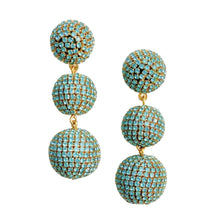 Charger l'image dans la galerie, The Pave Lantern Earrings exude classic and timeless design and elegance. Made in the shape of a triple drop lanterns and hand wrapped with dazzling mini clear stones by talented artisans.