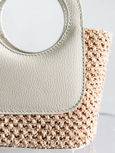 Load image into Gallery viewer, Arianna Raffia and Leather Handbag | Ivory