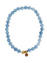 Charger l'image dans la galerie, Blue Aquamarine Gemstone Knotted Necklace