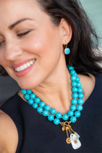 Load image into Gallery viewer, Turquoise Gemstone Knotted Necklace | 14mm