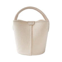 Load image into Gallery viewer, Canvas & Leather Bucket Bag | Ivory Trim