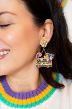 Load image into Gallery viewer, Mardi Gras Float Earrings