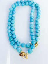 Cargar imagen en el visor de la galería, Turquoise Gemstone Knotted Necklace | 12mm