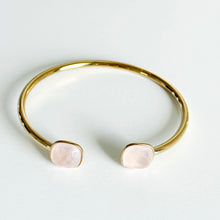 Cargar imagen en el visor de la galería, Arianna Semiprecious Stones Bangle Bracelet | Rose Quartz
