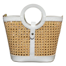 Load image into Gallery viewer, La Rochelle Cane Rattan Handbag | White