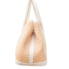 Load image into Gallery viewer, Amèlia Raffia and Leather Handbag | Ivory