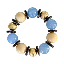 Cargar imagen en el visor de la galería, Bone and Blue Bead Bracelet
