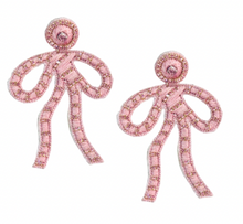 Cargar imagen en el visor de la galería, Coquette Embroidered Earrings | Pink Blush