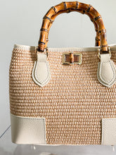 Load image into Gallery viewer, Bamboo Handle Raffia Handbag | Ivory