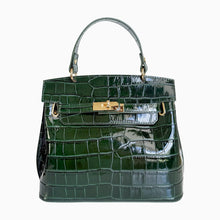 Load image into Gallery viewer, Carmina Croc-Embossed Bag | Green