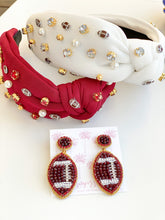 Load image into Gallery viewer, Maroon GameDay Football Earrings