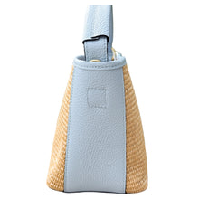 Load image into Gallery viewer, Julia Raffia and Leather Handbag | Light Blue