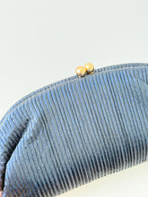 Load image into Gallery viewer, Pochette Pleated Metallic Clutch Handbag | Blue