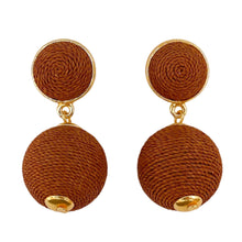 Load image into Gallery viewer, Lantern Raffia Earrings | Pecan