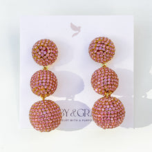 Charger l'image dans la galerie, Pave Triple Lantern Earrings | Pink Blush