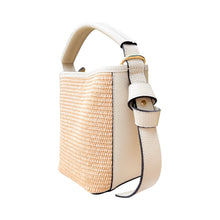 Load image into Gallery viewer, Julia Raffia and Leather Handbag | Ivory