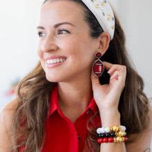 Cargar imagen en el visor de la galería, Pendientes de fútbol GameDay rojos, negros y blancos