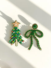 Load image into Gallery viewer, Coquette Embroidered Earrings | Green