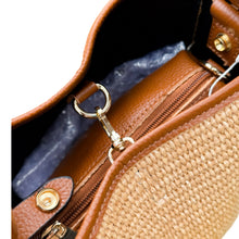 Load image into Gallery viewer, Julia Raffia and Leather Handbag | Brown