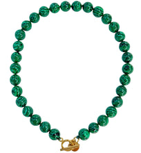 Load image into Gallery viewer, Green Malachite Gemstone Knotted Necklace