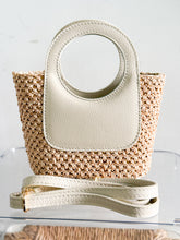 Load image into Gallery viewer, Arianna Raffia and Leather Handbag | Ivory