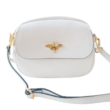 Charger l'image dans la galerie, Bianca Crossbody Bee Leather Handbag | White