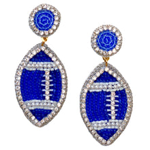 Cargar imagen en el visor de la galería, Pendientes de fútbol GameDay azul real y blanco