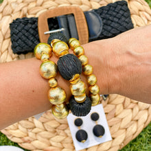 Charger l'image dans la galerie, Bracelet Candace Raphia Noir | 14mm