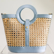 Load image into Gallery viewer, La Rochelle Cane Rattan Handbag | Light Blue