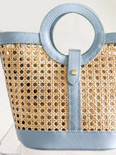 Load image into Gallery viewer, La Rochelle Cane Rattan Handbag | Light Blue