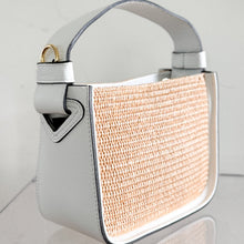 Load image into Gallery viewer, Caterina Raffia and Leather Handbag | White