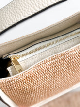 Load image into Gallery viewer, Caterina Raffia and Leather Handbag | Ivory