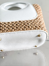Load image into Gallery viewer, Arianna Raffia and Leather Handbag | White
