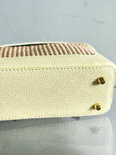 Cargar imagen en el visor de la galería, Vittoria Raffia Leather Handbag | Butter Yellow