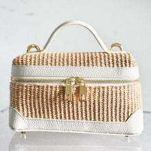 Load image into Gallery viewer, Vittoria Raffia Leather Handbag | Ivory