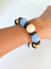 Cargar imagen en el visor de la galería, Bone and Blue Bead Bracelet