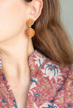 Load image into Gallery viewer, Lantern Raffia Earrings | Pecan