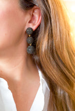 Charger l'image dans la galerie, Pave Triple Lantern Earrings | Black
