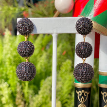 Charger l'image dans la galerie, Pave Triple Lantern Earrings | Black