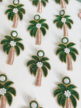 Load image into Gallery viewer, Green Palm Tree Beaded Earrings