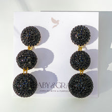 Charger l'image dans la galerie, Pave Triple Lantern Earrings | Black