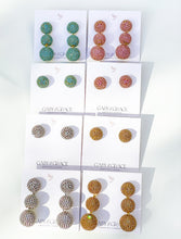 Charger l'image dans la galerie, Pave Round Stud Earrings | Rose