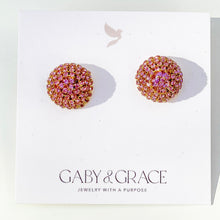 Charger l'image dans la galerie, Pave Round Stud Earrings | Rose