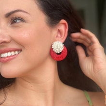 Load image into Gallery viewer, Mia Raffia Earrings | Red
