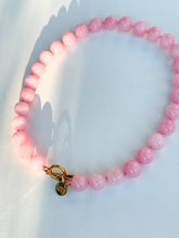 Load image into Gallery viewer, Pink Jade Knotted Gemstone Necklace