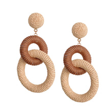 Load image into Gallery viewer, Nantucket Raffia Earrings | Natural Brown