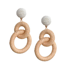 Cargar imagen en el visor de la galería, Nantucket Raffia Earrings | Natural White