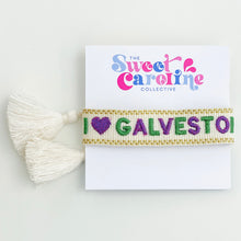 Load image into Gallery viewer, I Love Galveston Canva Tassel Bracelets By Sweet Caroline Collective