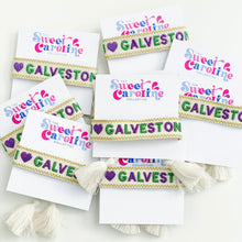Load image into Gallery viewer, I Love Galveston Canva Tassel Bracelets By Sweet Caroline Collective